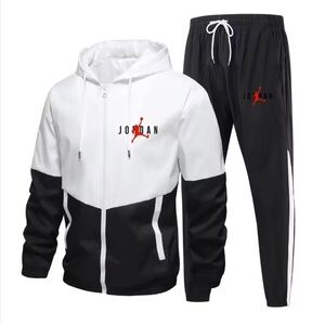 Jordan Black and White Athletic Tracksuit
